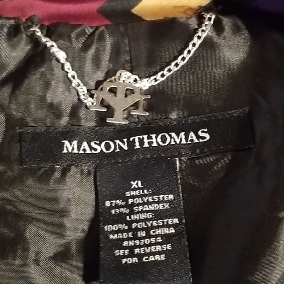 Mason Thomas Colorful jacket w/belt size X-Lrg - Picture 7 of 12